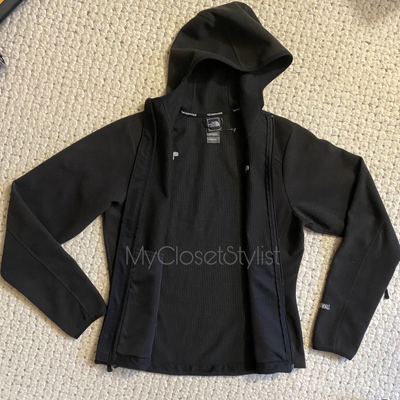 THE NORTH FACE Women’s WindWall Hood Jacket! Small Black Hooded Full Front Zip - Picture 8 of 9